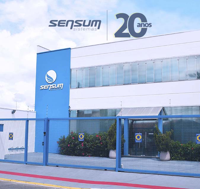 Fachada da Sensum Sistemas em seu aniversário de 20 anos